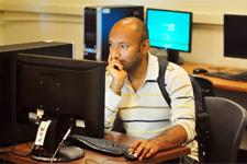 Photo of a student using a computer